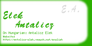 elek antalicz business card